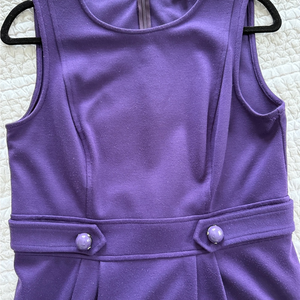 Shoshanna Deep Purple Ponte Dress, Size 10 - Picture 7 of 8